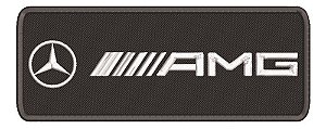 Patch Bordado Carros Mercedes Amg Logo 25x10cm