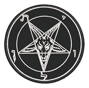 Patch Bordado Religiosos Pentagrama Invertido 8 Cm 8x8cm