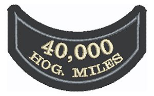 Patch Bordado Harley Davidson Mileage 40000 Hog Harley Davidson 7,7x4,8cm