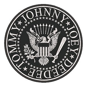 Patch Bordado Música Ramones Logo 25x25cm