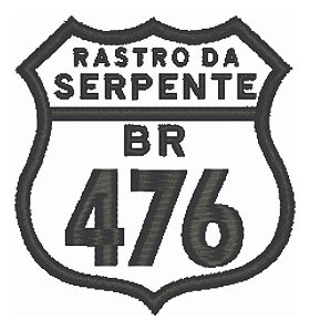 Patch Bordado Placas Rastro Da Serpente Br476 5,6x6cm