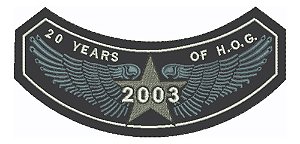 Patch Bordado Harley Davidson Hog 2003 Harley Davidson Anual 14,4x7cm