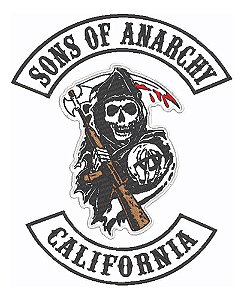 Patch Bordado Diversos Sons Of Anarchy Kit 10 Bordados 10x10cm