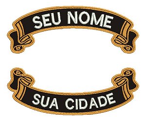 Patch Bordado Faixas Duas Faixas Moto Clube Modelo 03 30x10,8cm