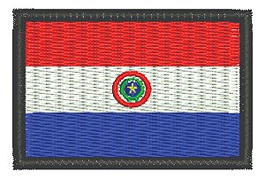 Patch Bordado Bandeiras Bandeira Paraguai 6x4cm