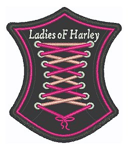 Patch Bordado Harley Davidson Hd Corpete Ladies Of Harley 6x7cm
