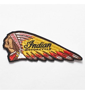 Patch Bordado Indian Motorcycles Indian Cabeça 12x4,7cm