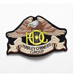 Patch Bordado Harley Davidson Hog Antigo Pequeno 12,7x8,7cm