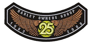 Patch Bordado Harley Davidson Hog 2008 Harley Davidson Anual 14,4x7cm