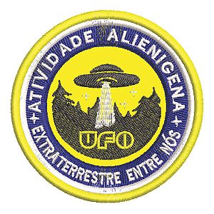 Patch Bordado Aliens Atividade Alienigena 7,5x7,5cm