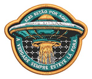 Patch Bordado Aliens Eles Estao Por Aqui 8,8x7,5cm