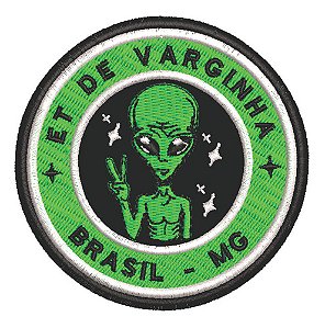 Patch Bordado Aliens Et Brasil Mg 7,5x7,5cm