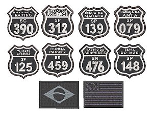 Patch Bordado Rotas Rotas/ Bandeiras Parsonalizado 10x10cm