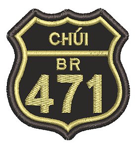 Patch Bordado Placas Rota Br 471 Chui 5,6x6cm