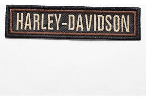 Patch Bordado Harley Davidson Tarjeta Marron 14x3cm