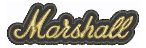 Patch Bordado Música Marshall Amplificadores 10x3,3cm