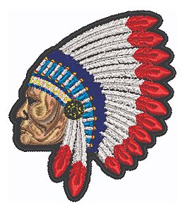 Patch Bordado Diversos Indio Cocar 7x8cm