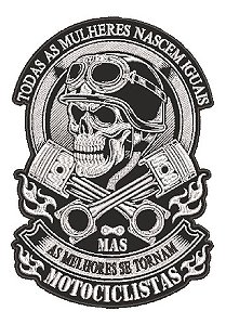 Patch Bordado Grandes Caveira Todas As Mulheres 21x31cm