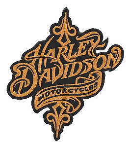 Patch Bordado Harley Davidson Hd Womam Laranja 23x28cm