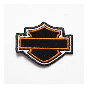 Patch Bordado Harley Davidson Logo Bodyshield Laranja 7x5,7cm