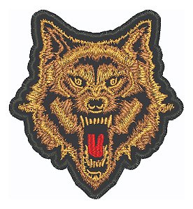 Patch Bordado Cartoons Lobo Marron 8,2x9cm
