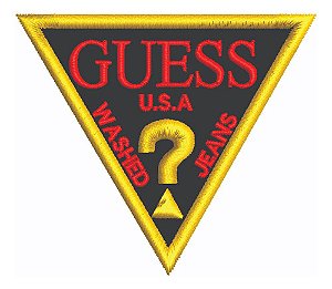 Patch Bordado Marcas Guess Washed Jeans 7x6cm