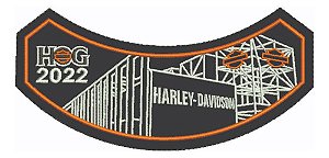 Patch Bordado Harley Davidson Hog 2022 Harley Davidson Anual 14,4x7cm