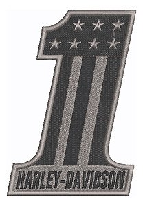 Patch Bordado Harley Davidson Davidson Number One E 6,3x9cm