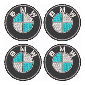 Patch Bordado Bmw Logo Kit Com 4 4x4cm