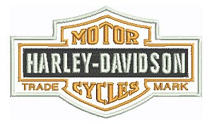 Patch Bordado Harley Davidson Old Trade Mark 9,5x5,6cm