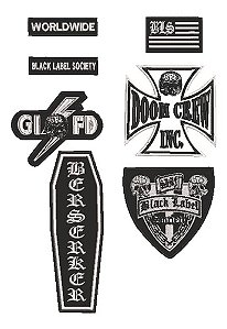 Patch Bordado Fórmula 1 Kit Black Label Society Masculino Frente 13x13cm