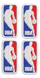 Patch Bordado Esportes Nba Kit Com 4 2,4x4,7cm