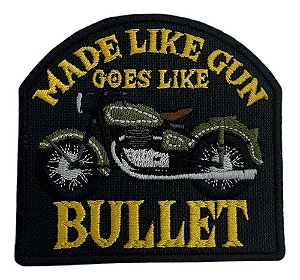 Patch Bordado Royal Enfield Like Gun 9x8,4cm