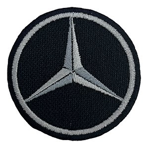 Patch Bordado Carros Mercedes Benz Logo 6x6cm