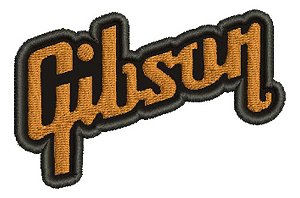 Patch Bordado Música Gibson Logo 9x5,9cm