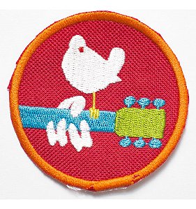 Patch Bordado Música Woodstock 7x7cm