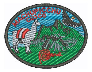 Patch Bordado Viagens Machu Picchu Cusco Peru 8x6,2cm