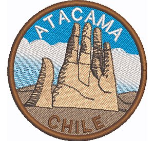 Patch Bordado Placas Mao Atacama 7x7cm