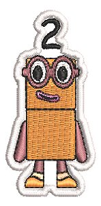 Patch Bordado Cartoons Numbers Block 2 3,4x7,1cm