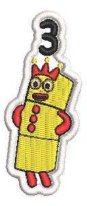 Patch Bordado Cartoons Numbers Block 3 3x7cm