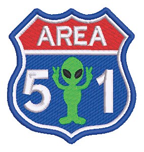 Patch Bordado Cartoons Et Area 51 8x9cm