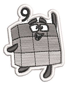 Patch Bordado Cartoons Numbers Block 9 5,5x7cm