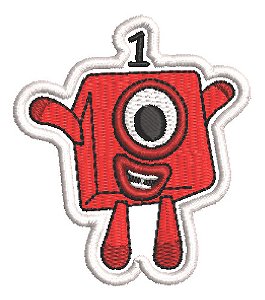 Patch Bordado Cartoons Numbers Block 1 6x7cm