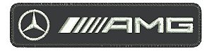 Patch Bordado Carros Mercedes Amg Logo 10x2,3cm