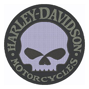 Patch Bordado Harley Davidson Skull Reflex 28x28cm