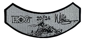 Patch Bordado Harley Davidson Hog 2024 Harley Davidson Anual 14,4x7cm