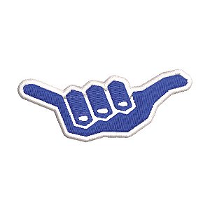 Patch Bordado Diversos Hang Loose 8x3,3cm