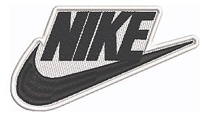 Patch Bordado Marcas Nike Logo Com Nike 14x7,5cm