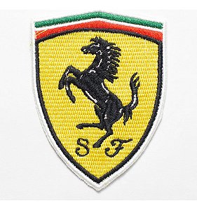 Patch Bordado Carros Ferrari Logo 10x7,4cm
