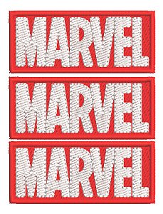 Patch Bordado Cartoons Kit 3 Marvel Logo 7x2,9cm